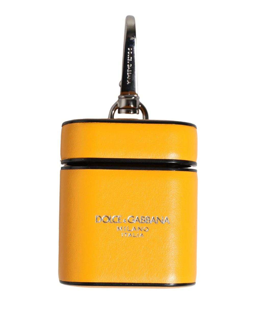 Dolce & Gabbana Case Yellow Calf Leather Logo Flip Holder Strap Airpods