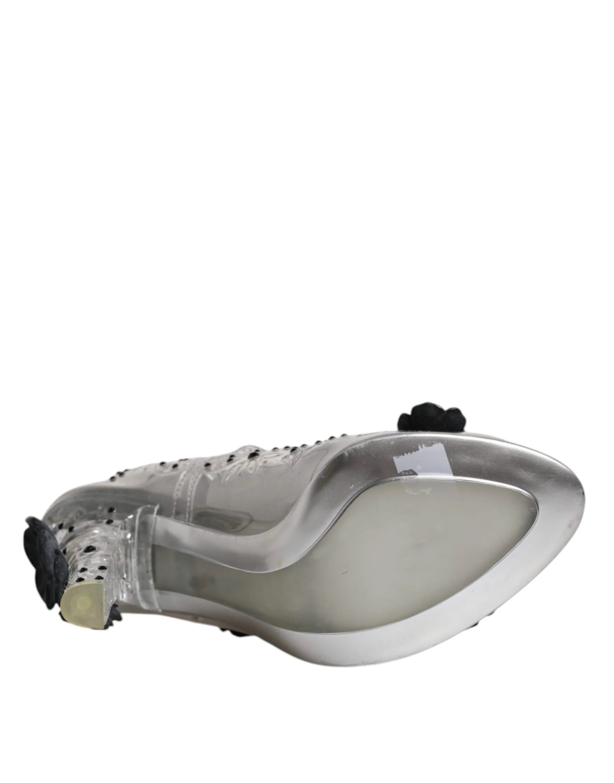 Dolce & Gabbana Clear Floral Crystal CINDERELLA Heels Shoes - EU38/US7.5 - Heels