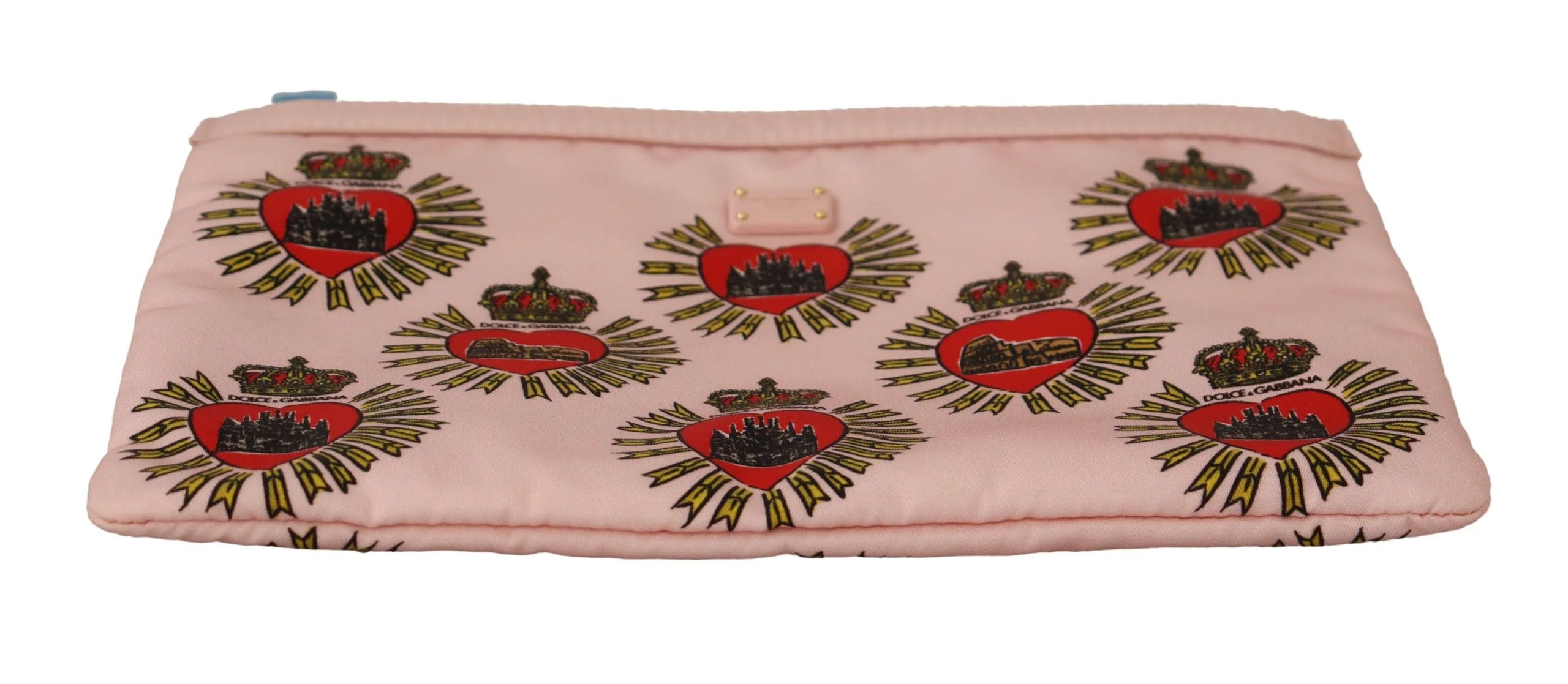 Dolce & Gabbana Clutch Pink D&G Logo Devotion Heart Toiletry Pouch Wallet - Toiletry Bags