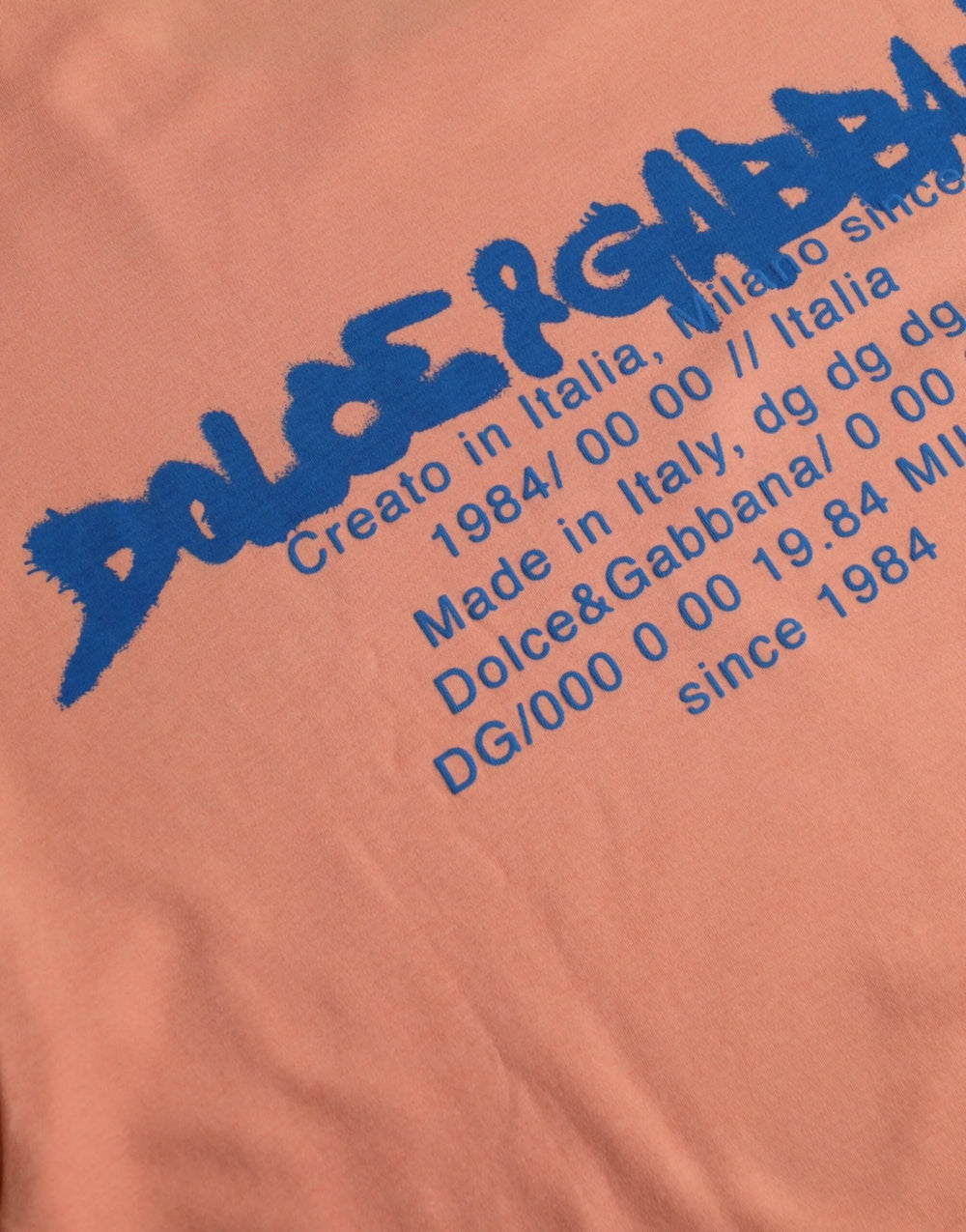 Dolce & Gabbana Coral Cotton Logo Print Short Sleeve T-shirt - IT46 | S - T-Shirts