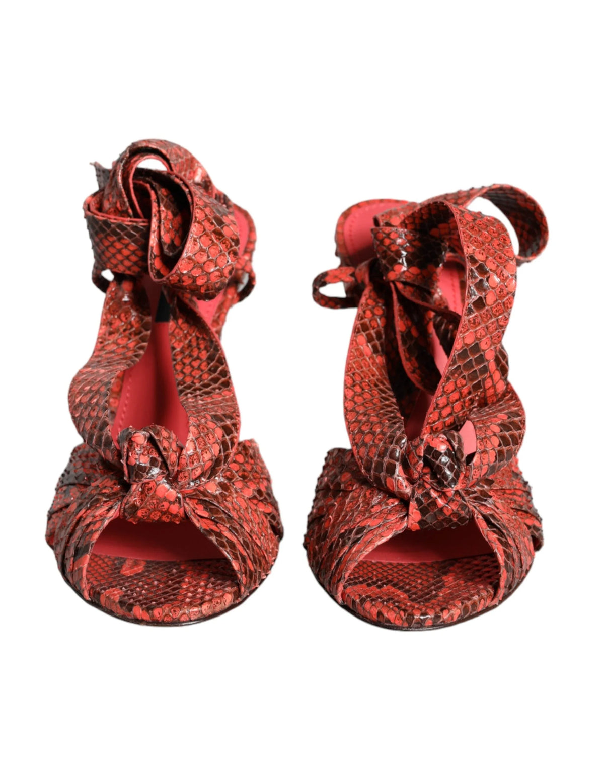 Dolce & Gabbana Coral Exotic Leather Heels Sandals Shoes - EU37/US6.5