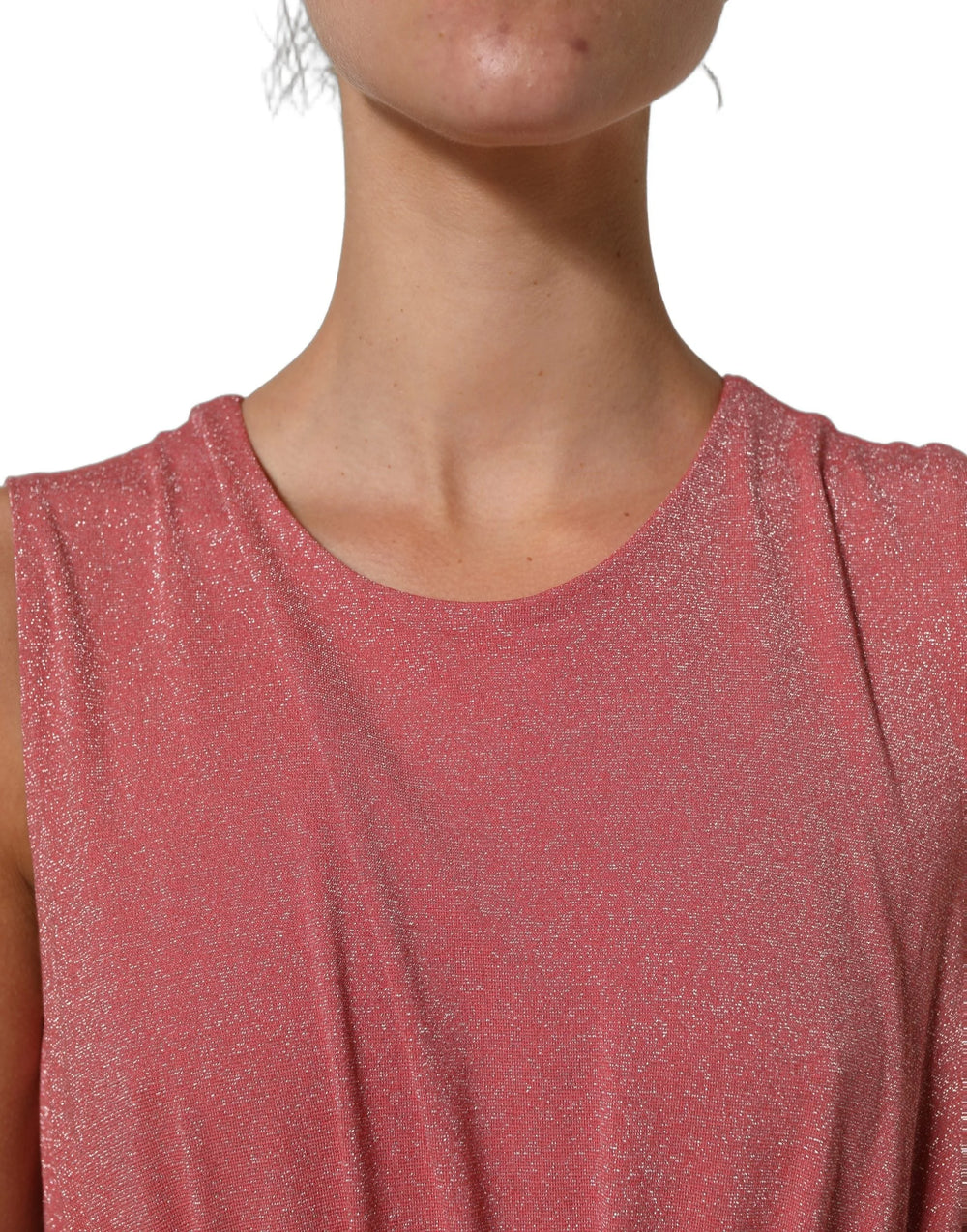 Dolce & Gabbana Coral Pink Pleated Sleeveless Max Dress - IT42|M