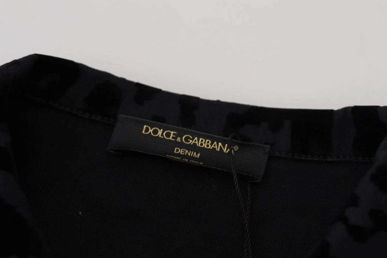 Dolce & Gabbana Cotton Black Leopard Long Sleeve Denim Jacket - IT40|S