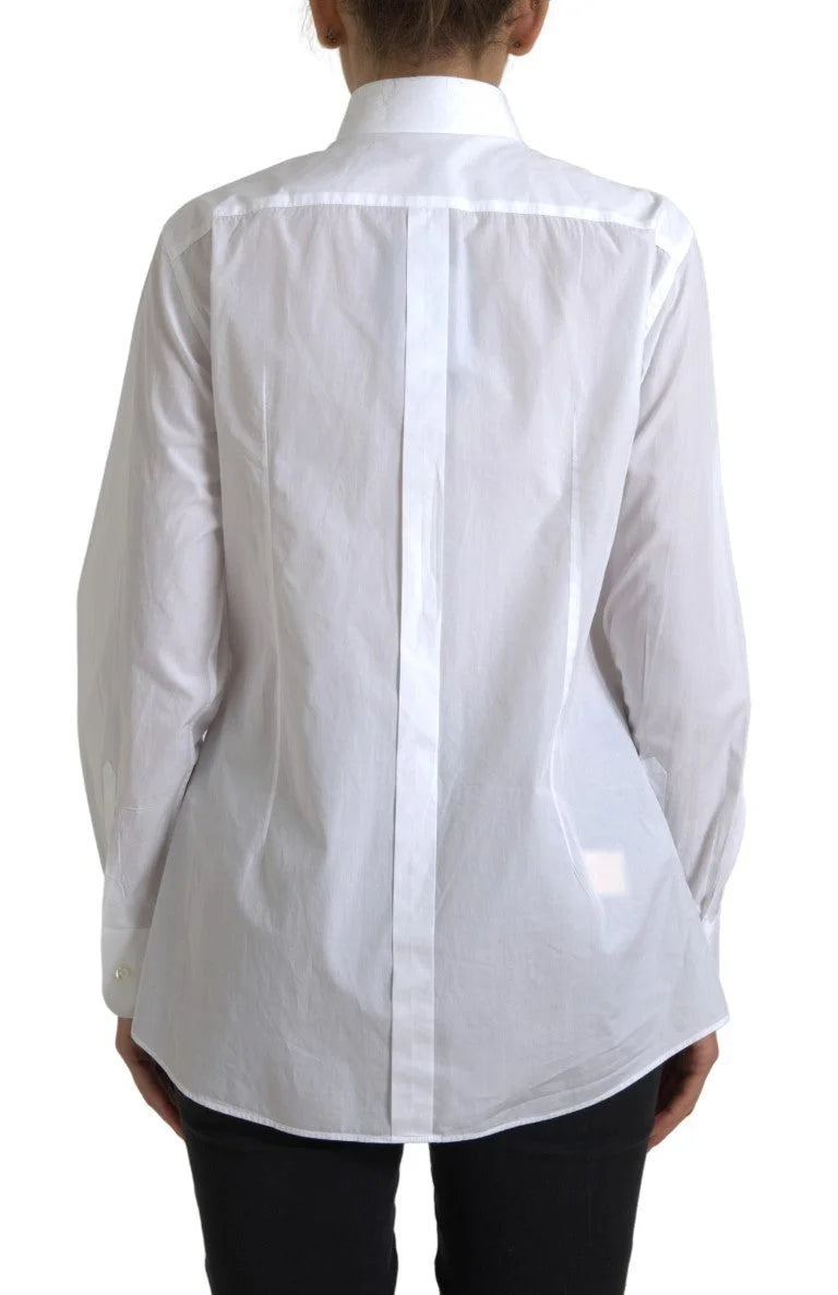 Dolce & Gabbana Cotton Collared Long Sleeves Shirt White - Shirts