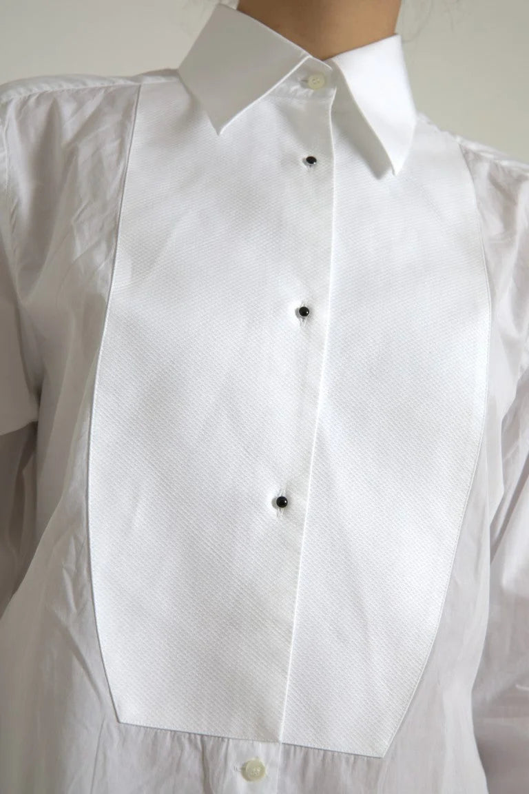Dolce & Gabbana Cotton Collared Long Sleeves Shirt White - Shirts