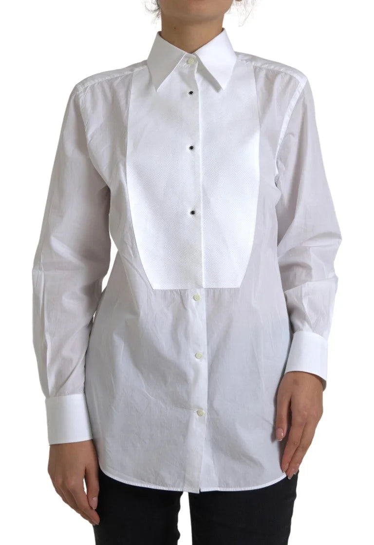 Dolce & Gabbana Cotton Collared Long Sleeves Shirt White - Shirts