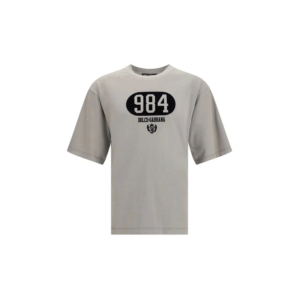 Dolce & Gabbana Cotton T-Shirt with raised front logo - T-Shirts