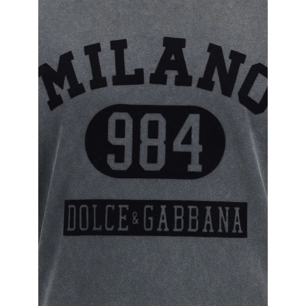 Dolce & Gabbana Cotton T-Shirt with velvety logo - T-Shirts