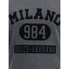 Dolce & Gabbana Cotton T-Shirt with velvety logo - T-Shirts