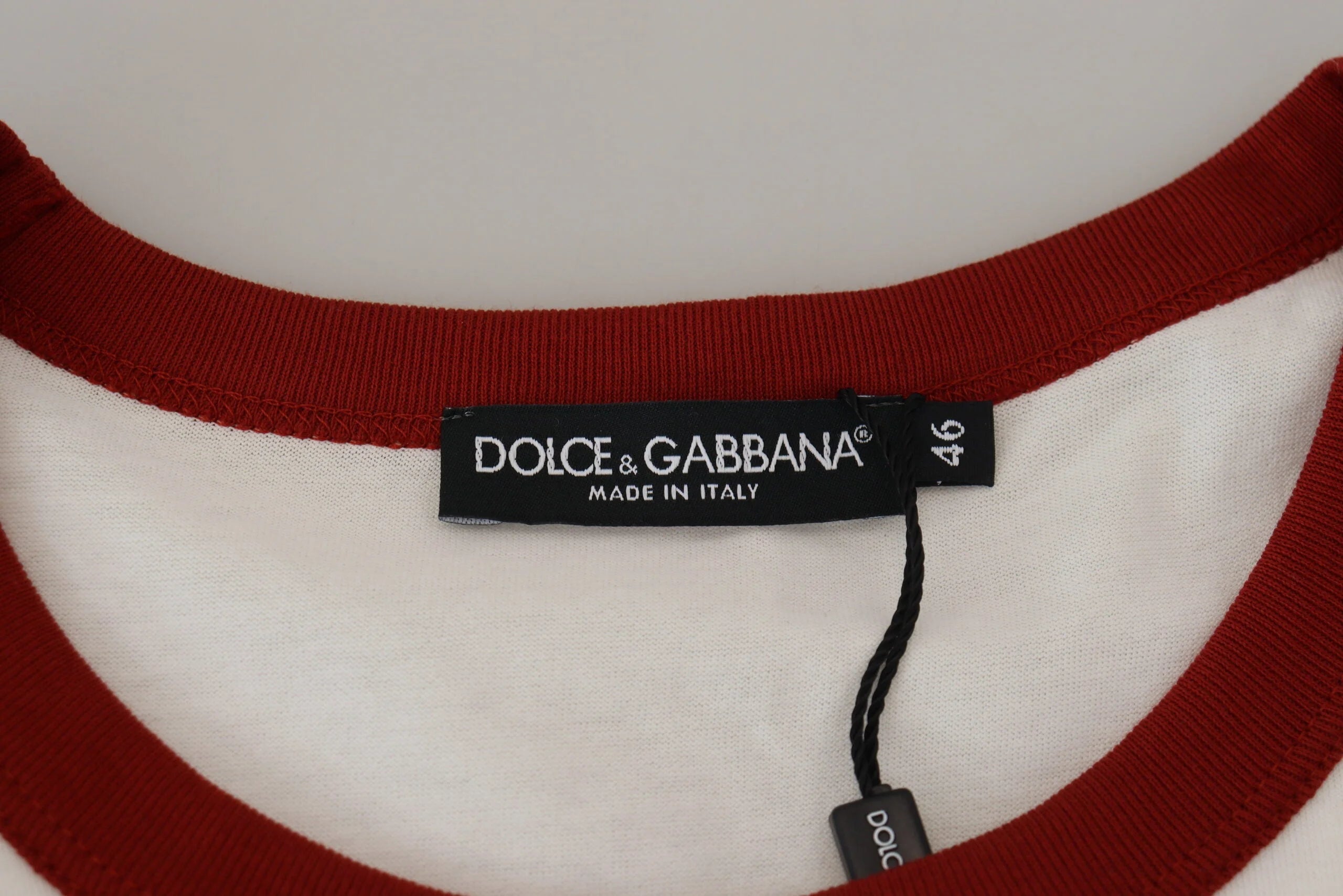 Dolce & Gabbana Cotton White Logo Print Crewneck T-shirt - T-Shirts
