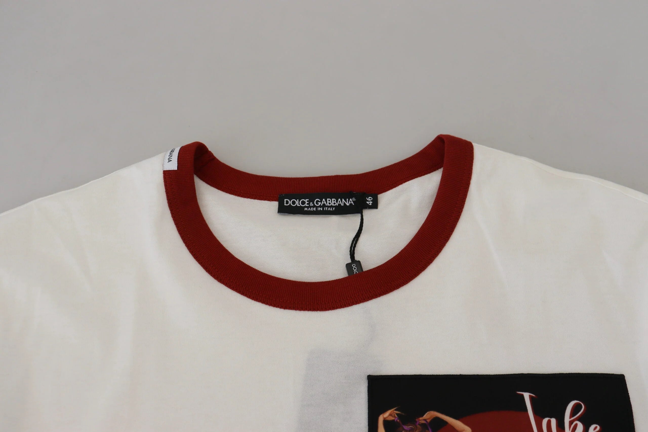 Dolce & Gabbana Cotton White Logo Print Crewneck T-shirt - T-Shirts