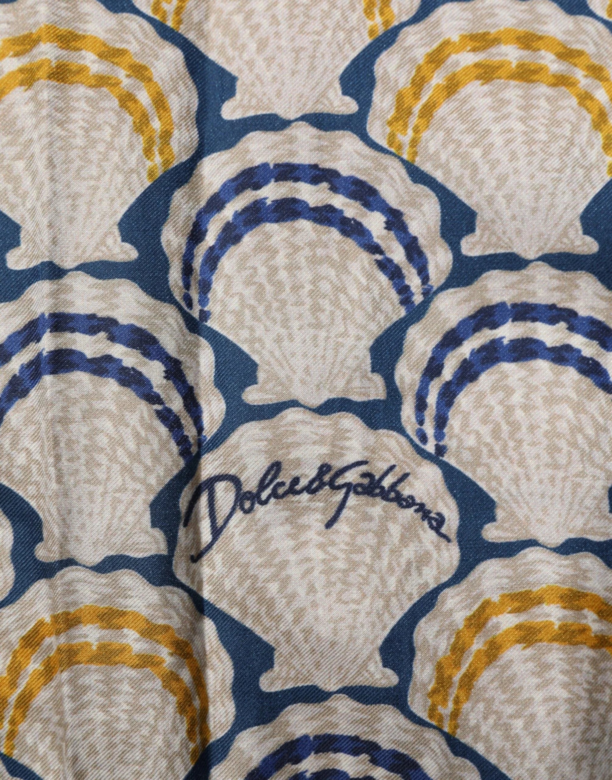 Dolce & Gabbana Cream Cotton Silk Hawaii Scallop Shell Print Shirt - IT43 | 2XL - Shirts