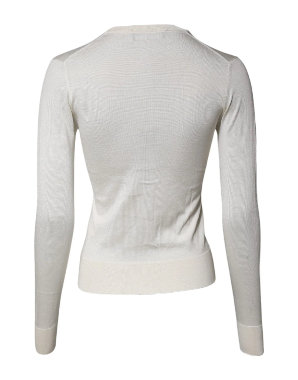 Dolce & Gabbana Cream Floral Silk Embellished Cardigan Sweater - IT36|XXS - Cardigans