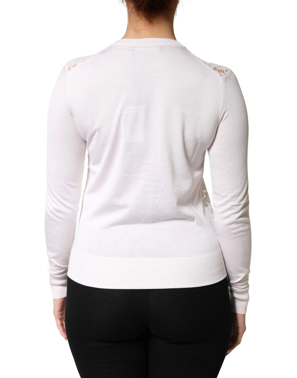 Dolce & Gabbana Cream Lace Knit Rose Button Cardigan Sweater - IT36|XXS