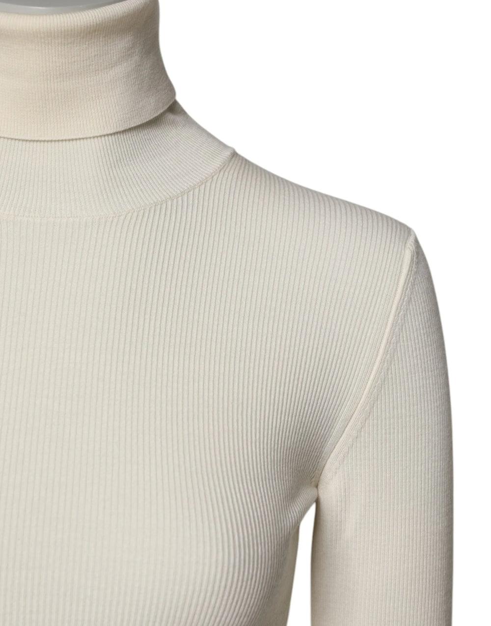 Dolce & Gabbana Cream Long Sleeves Turtleneck Slim Sweater - IT38 | XS - Sweaters