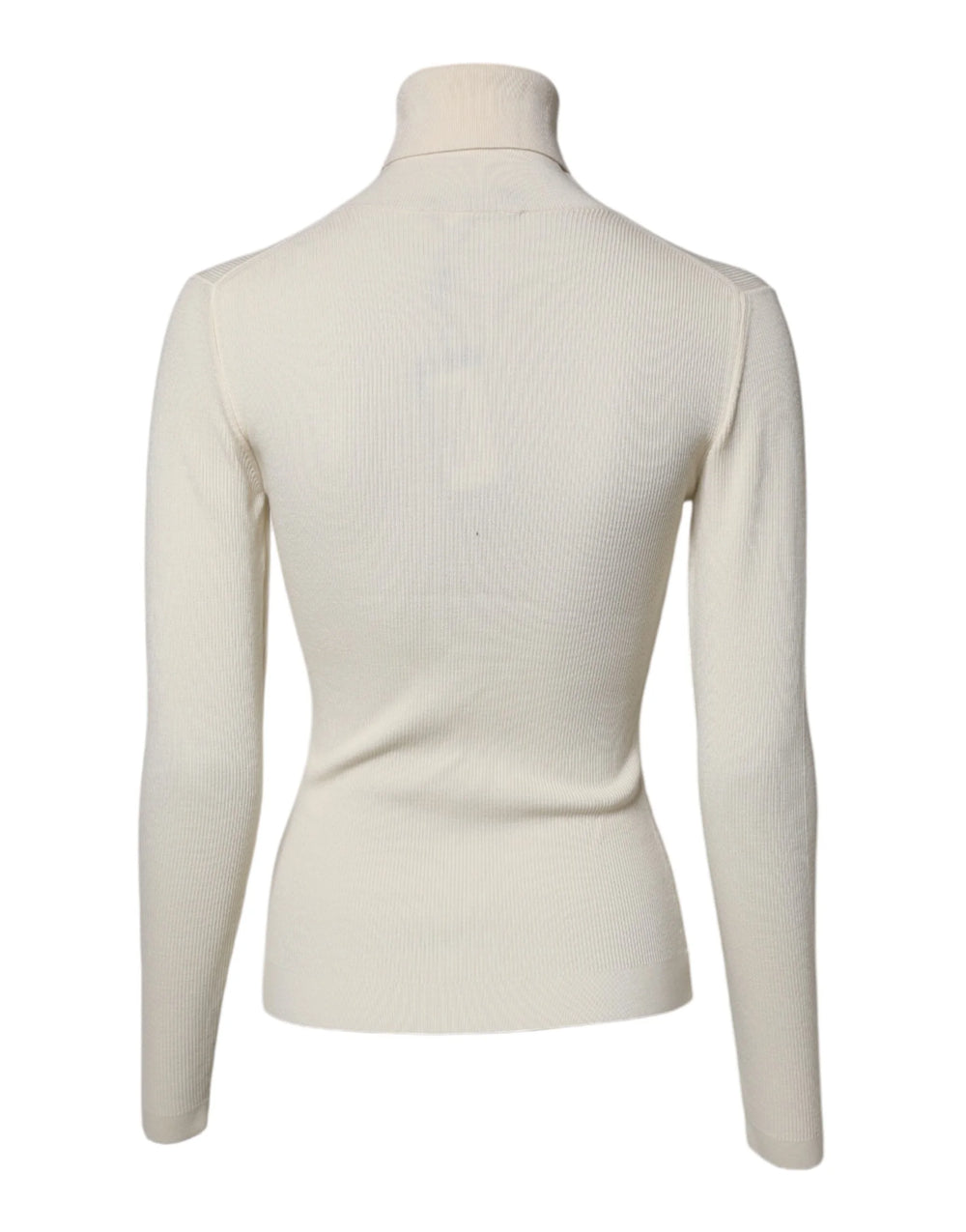 Dolce & Gabbana Cream Long Sleeves Turtleneck Slim Sweater - IT38 | XS - Sweaters