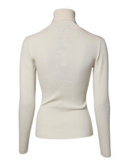 Dolce & Gabbana Cream Long Sleeves Turtleneck Slim Sweater - IT38 | XS - Sweaters