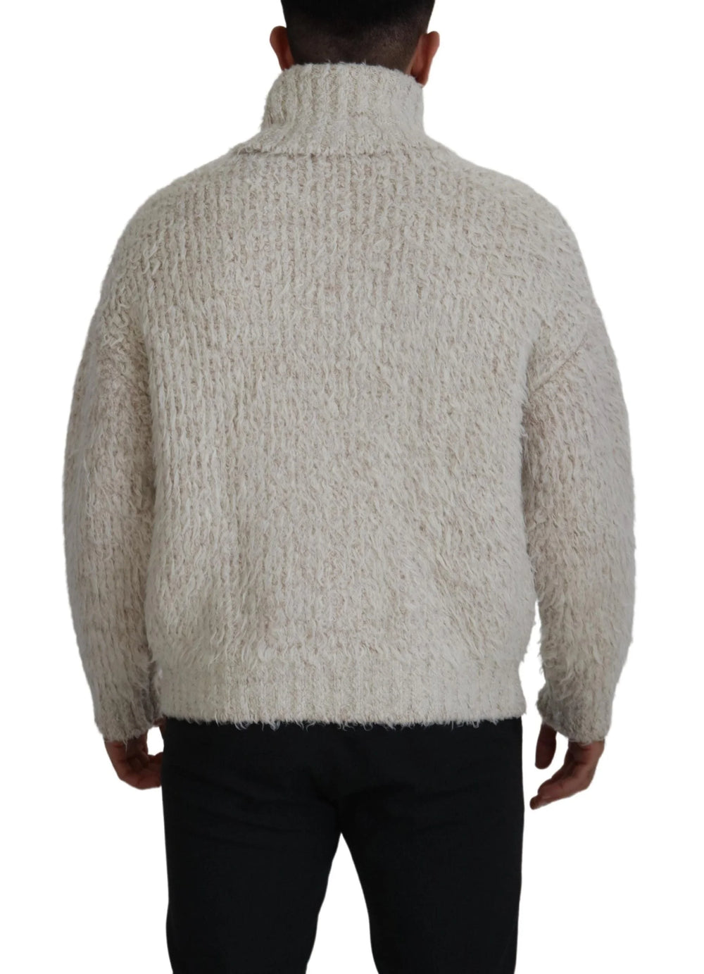 Dolce & Gabbana Cream Wool Knit Turtleneck Pullover Sweater - IT46 | S - Sweaters