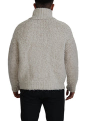 Dolce & Gabbana Cream Wool Knit Turtleneck Pullover Sweater - IT46 | S - Sweaters