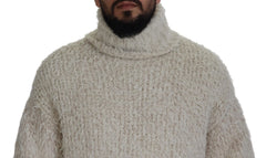 Dolce & Gabbana Cream Wool Knit Turtleneck Pullover Sweater - IT46 | S - Sweaters