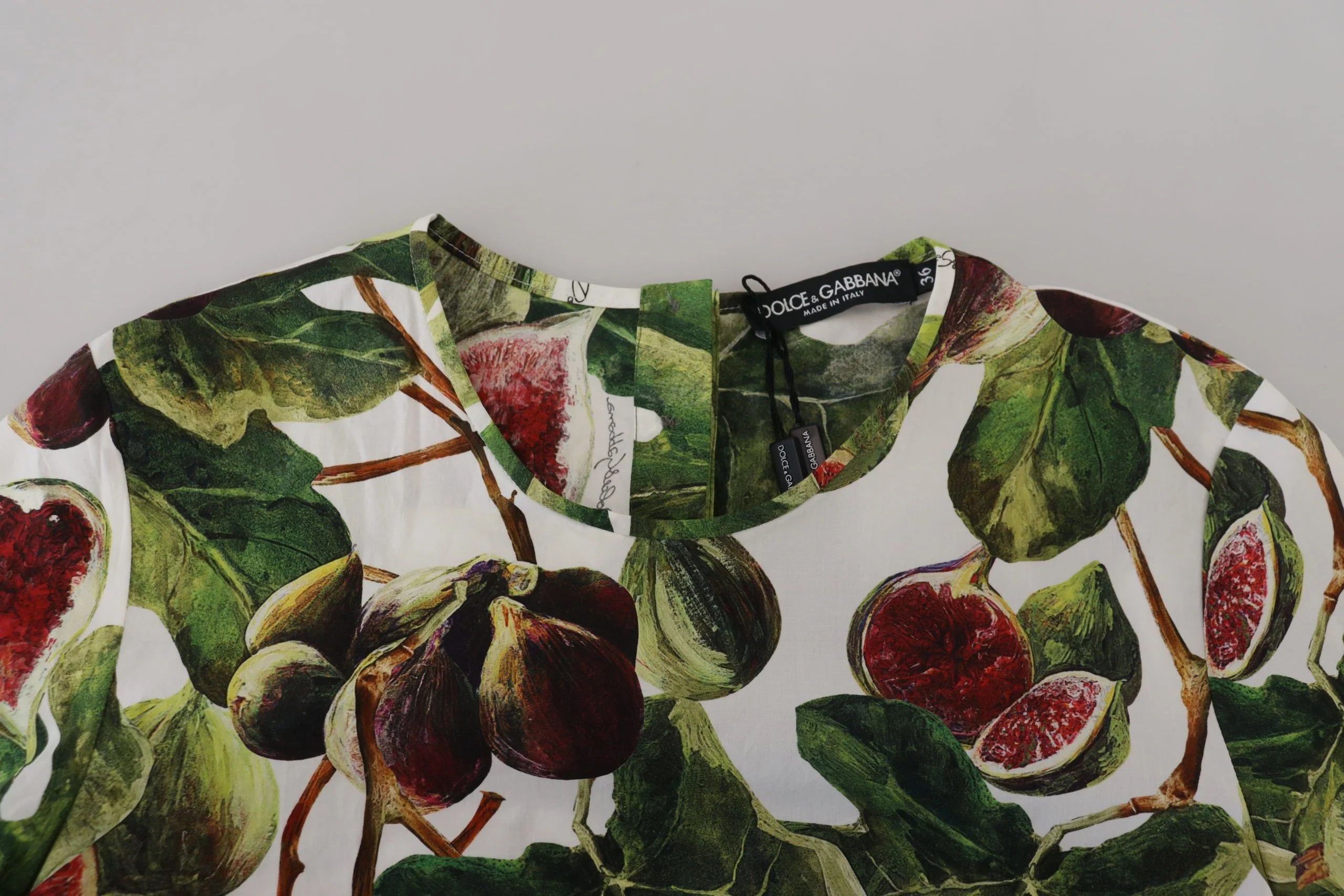Dolce & Gabbana Crew-neck Cotton Top Blouse Fruit T-shirt - IT36 | XS - T-Shirts