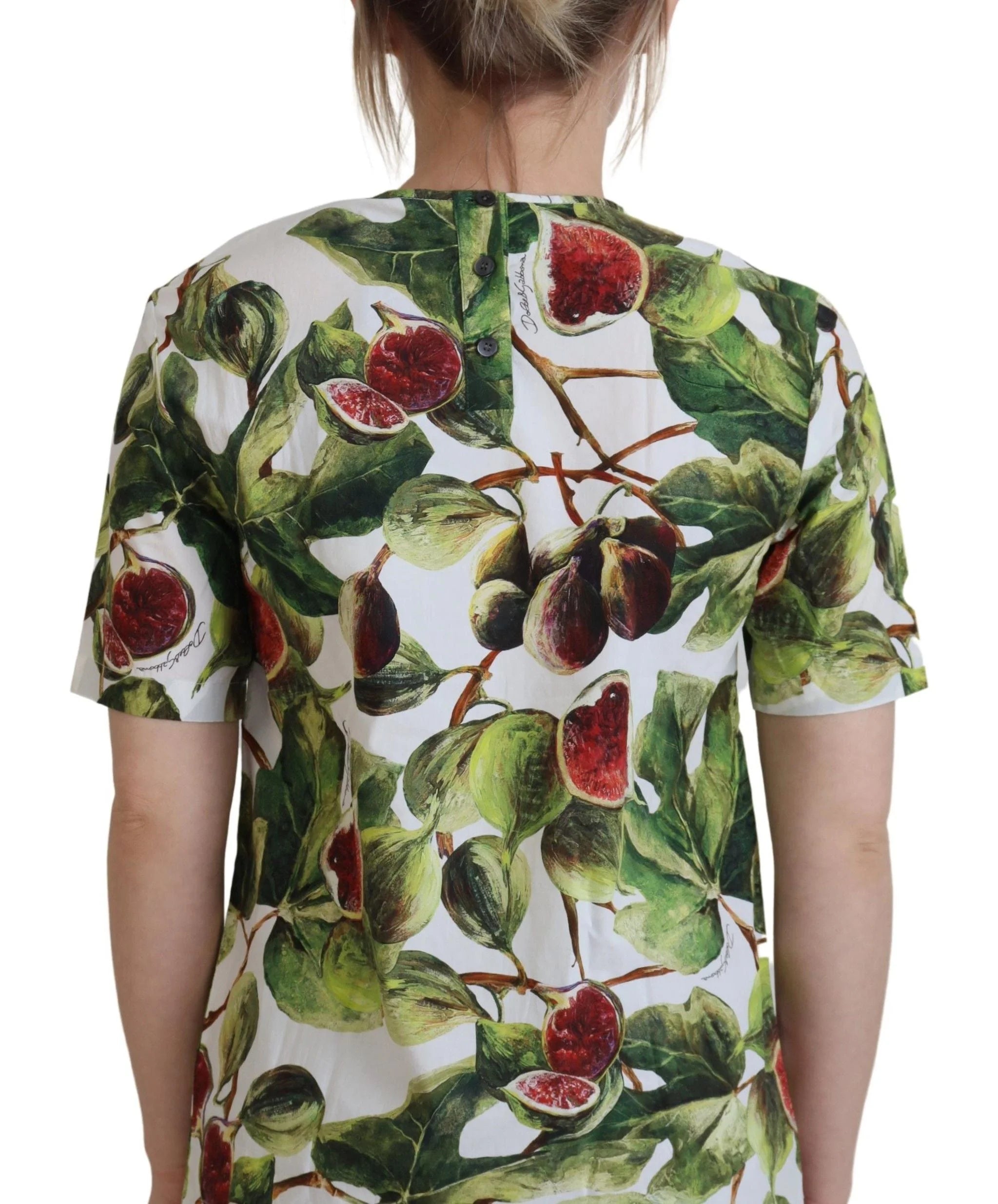 Dolce & Gabbana Crew-neck Cotton Top Blouse Fruit T-shirt - IT36 | XS - T-Shirts