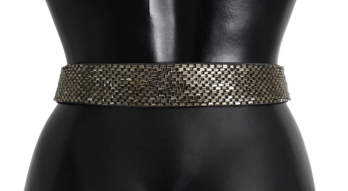 Dolce & Gabbana Crystal Buckle Sequined Waist Belt - 65 cm / 26 Inches - Belts
