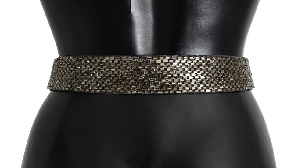 Dolce & Gabbana Crystal Buckle Sequined Waist Belt - 65 cm / 26 Inches - Belts