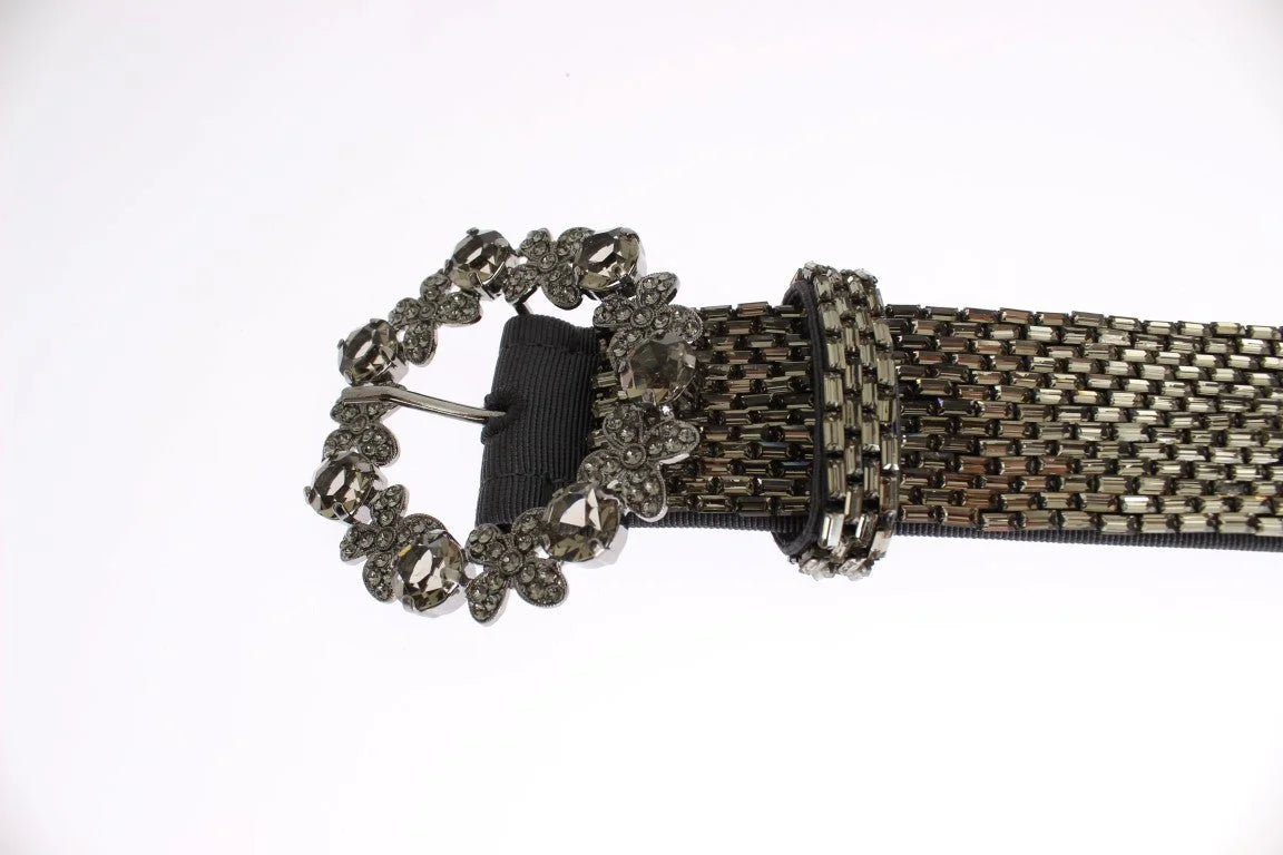 Dolce & Gabbana Crystal Buckle Sequined Waist Belt - 65 cm / 26 Inches
