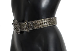 Dolce & Gabbana Crystal Buckle Sequined Waist Belt - 65 cm / 26 Inches - Belts