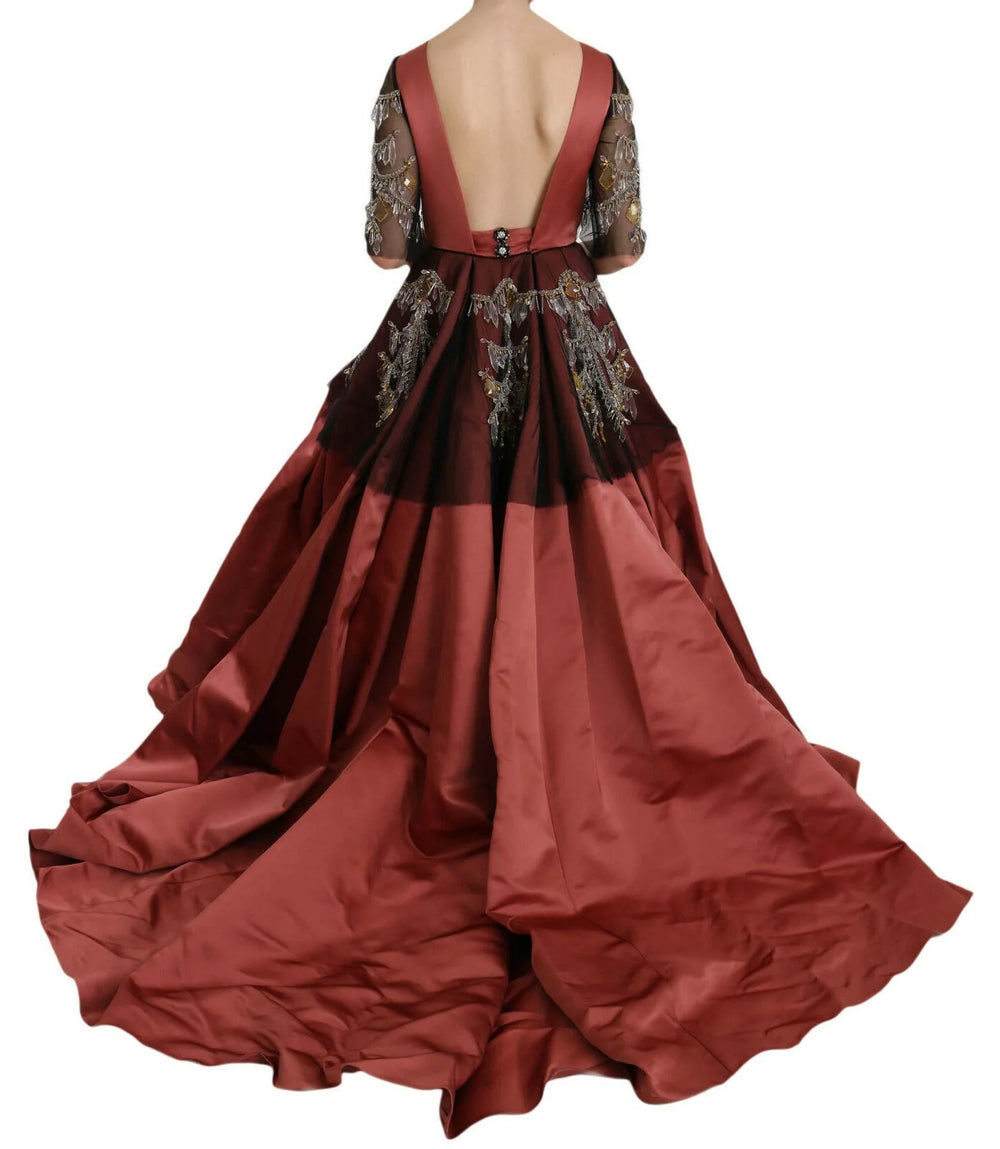 Dolce & Gabbana Crystal Chandelier Silk Princess Gown Dress - IT40|S - Dresses