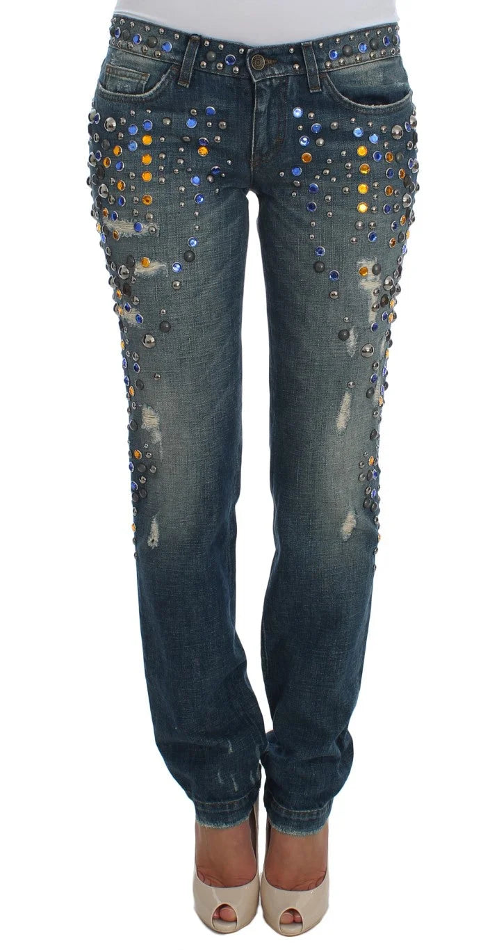 Dolce & Gabbana Crystal Embellished GIRLY Slim Fit Jeans - IT36 | XS - Jeans