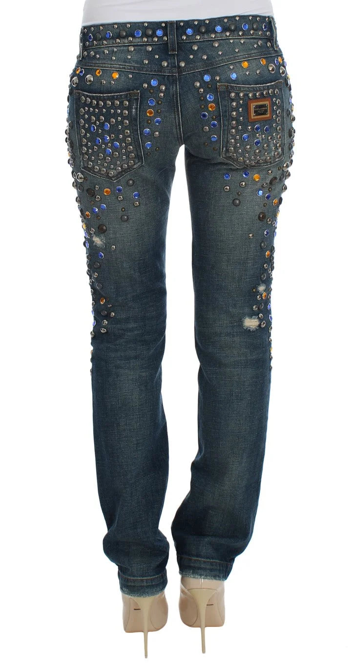 Dolce & Gabbana Crystal Embellished GIRLY Slim Fit Jeans - IT36 | XS - Jeans