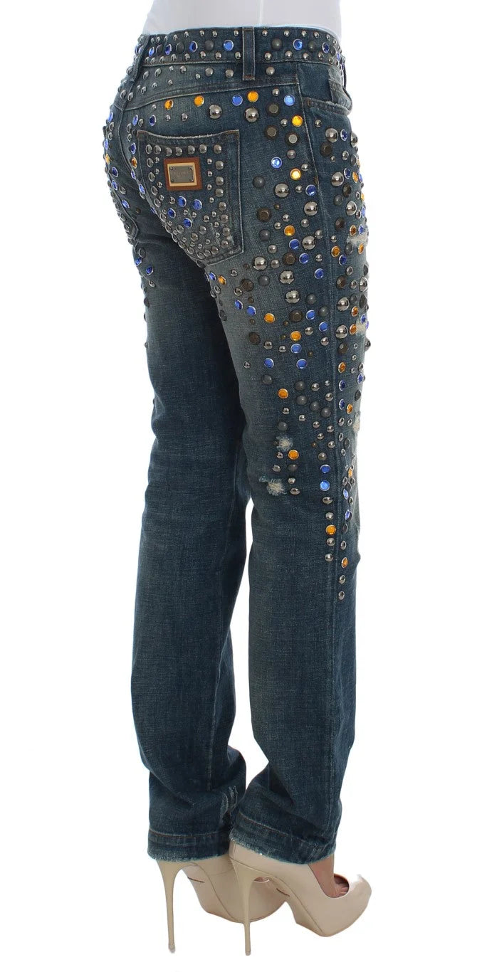 Dolce & Gabbana Crystal Embellished GIRLY Slim Fit Jeans - IT36 | XS - Jeans