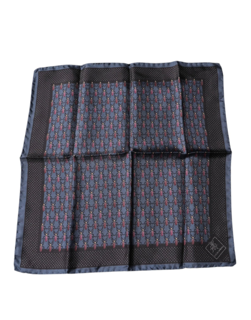 Dolce & Gabbana Dark Blue Beetle Square Handkerchief Scarf - Scarves & Shawls
