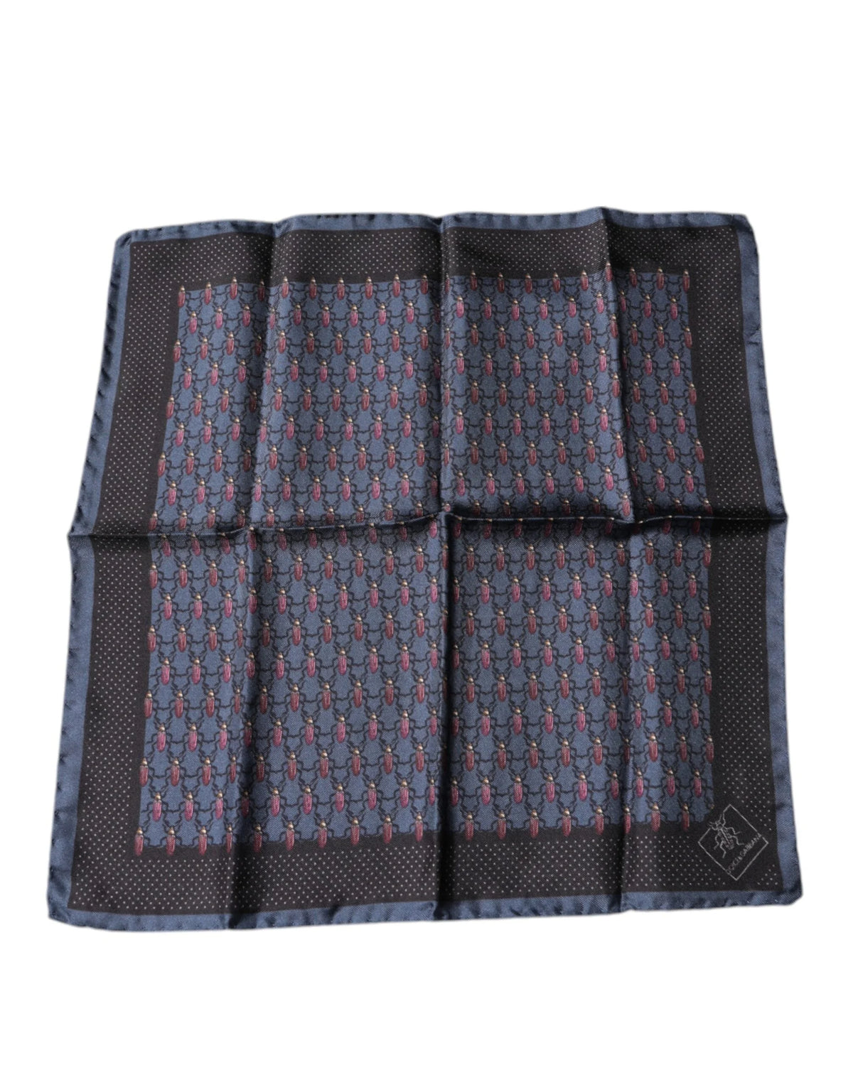 Dolce & Gabbana Dark Blue Beetle Square Handkerchief Scarf - Scarves & Shawls