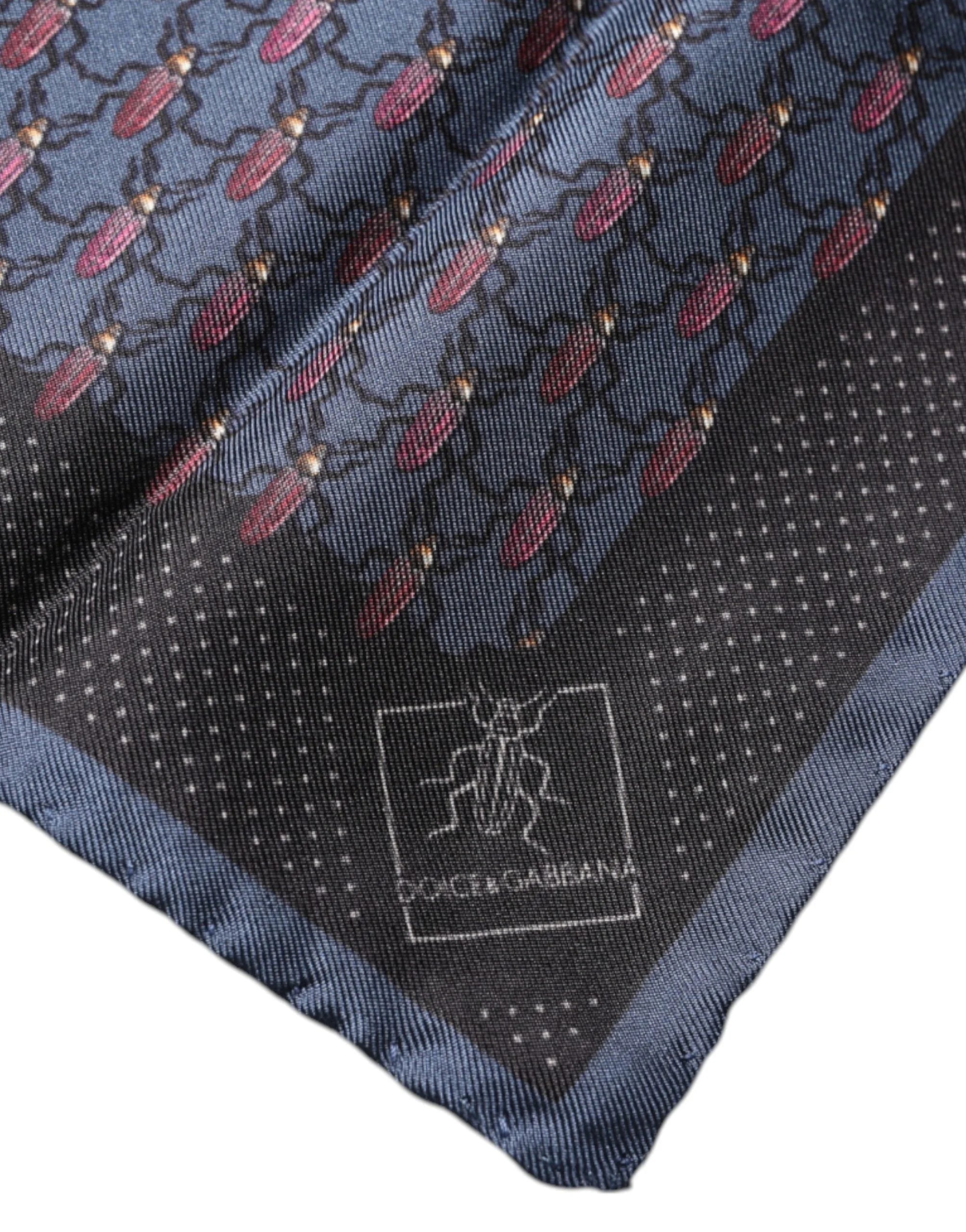 Dolce & Gabbana Dark Blue Beetle Square Handkerchief Scarf - Scarves & Shawls