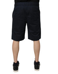 Dolce & Gabbana Dark Blue Cotton Bermuda Sweatshorts Shorts - IT46 | S