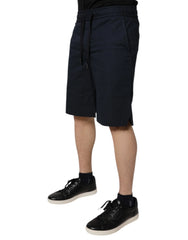 Dolce & Gabbana Dark Blue Cotton Bermuda Sweatshorts Shorts - IT46 | S
