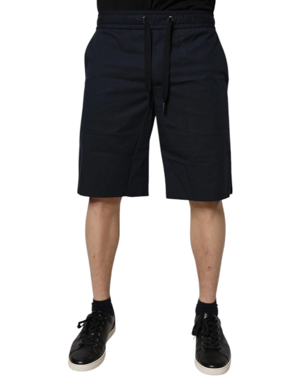 Dolce & Gabbana Dark Blue Cotton Bermuda Sweatshorts Shorts - IT46 | S - Bermudas