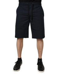 Dolce & Gabbana Dark Blue Cotton Bermuda Sweatshorts Shorts - IT46 | S - Bermudas