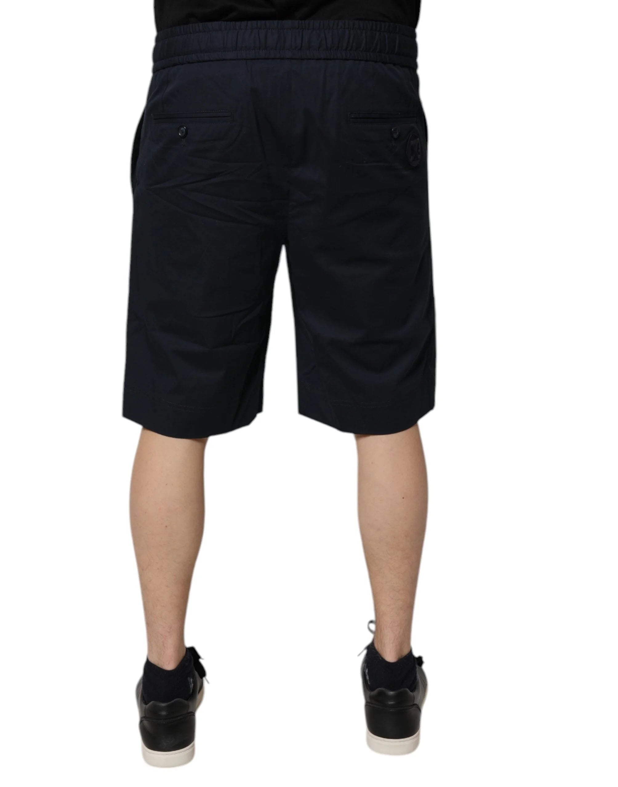 Dolce & Gabbana Dark Blue Cotton Bermuda Sweatshorts Shorts - IT46 | S - Bermudas
