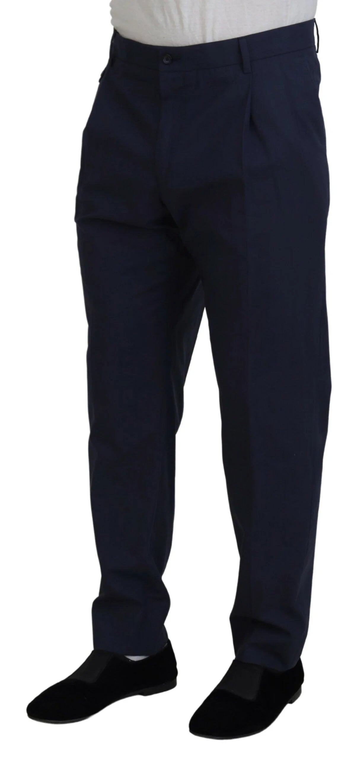 Dolce & Gabbana Dark Blue Cotton Chino Formal Pants - IT56 | XL - Chinos