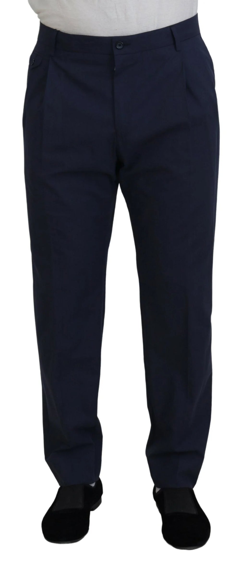 Dolce & Gabbana Dark Blue Cotton Chino Formal Pants - IT56 | XL - Chinos