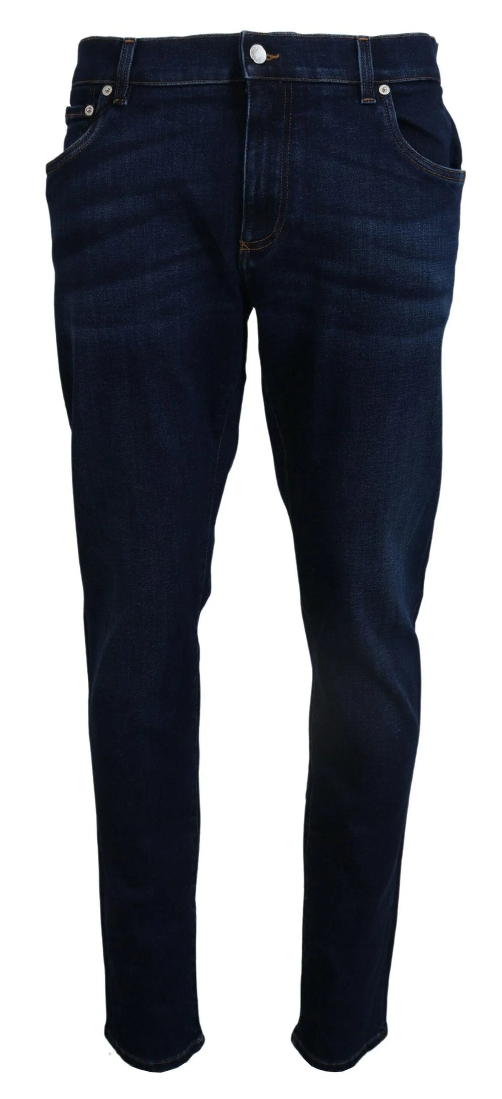 Dolce & Gabbana Dark Blue Cotton Denim SKINNY Jeans - IT58 | XXL - Jeans