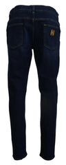 Dolce & Gabbana Dark Blue Cotton Denim SKINNY Jeans - IT58 | XXL - Jeans