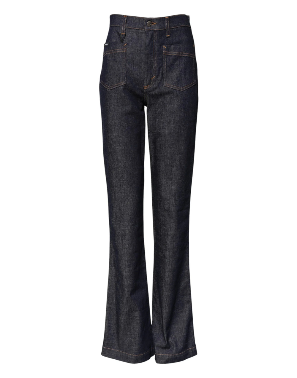 Dolce & Gabbana Dark Blue Cotton Flared Wide Leg Denim Jeans - IT36|XXS - Jeans