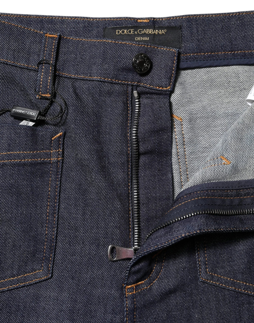 Dolce & Gabbana Dark Blue Cotton Flared Wide Leg Denim Jeans - IT36|XXS - Jeans