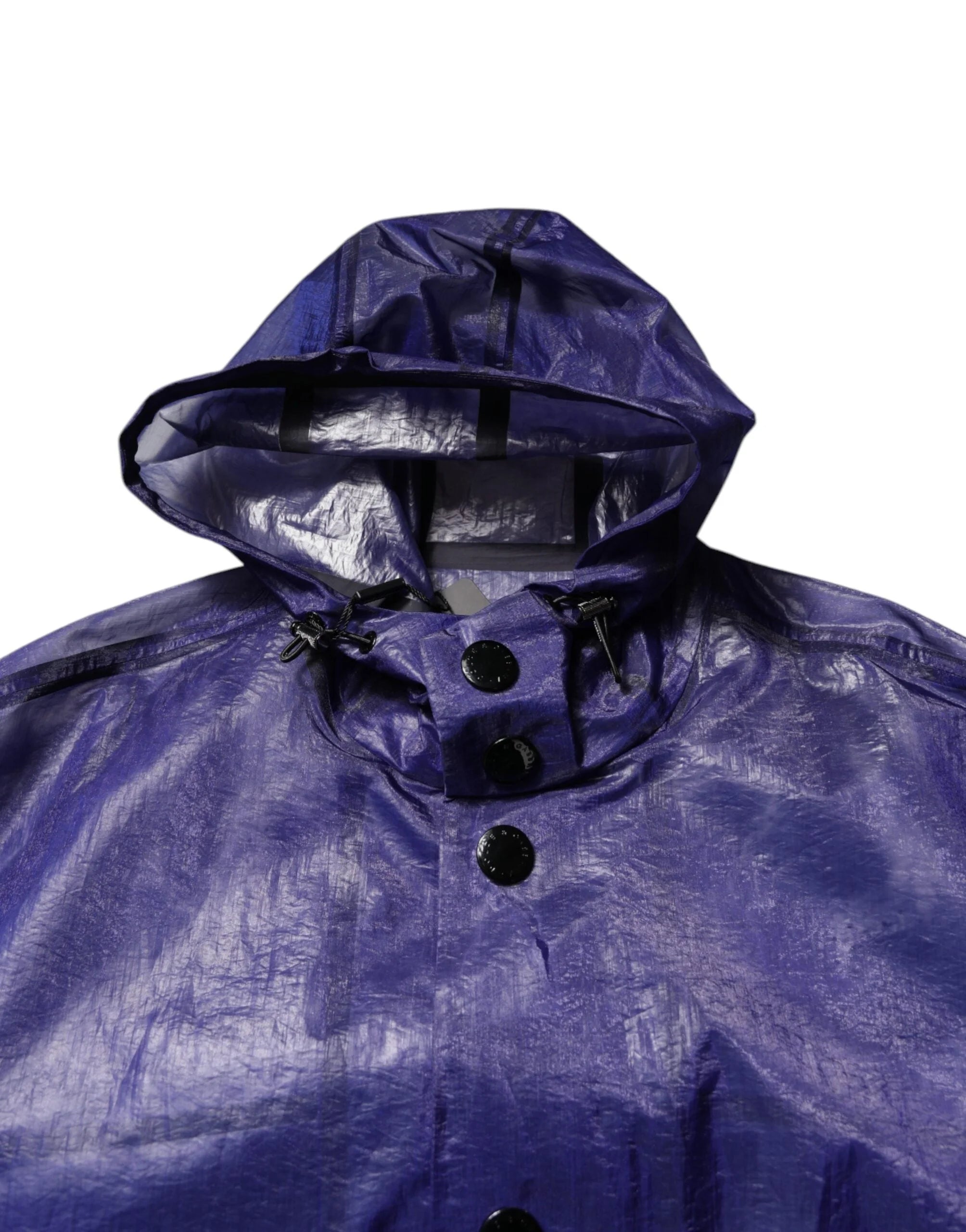 Dolce & Gabbana Dark Blue Cotton Hooded Men Raincoat Jacket - IT54 | XL - Rain Coats