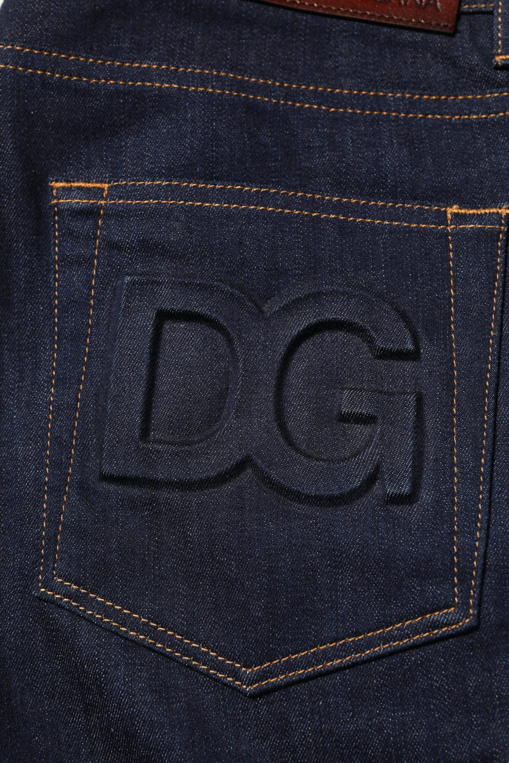 Dolce & Gabbana Dark Blue Cotton Logo Slim Fit Men Denim Jeans - IT48 | M - Jeans